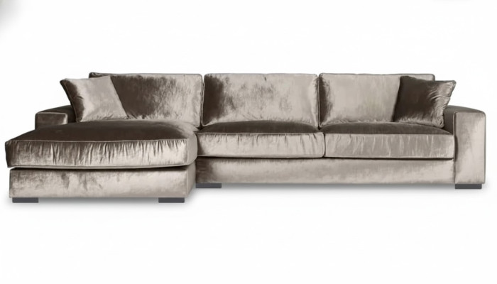 Bruine hoekbank van stof Woonkamer Design Bankstellen Bekleding Bank Banken Italiaans