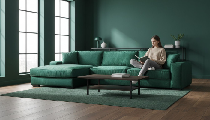 Hoekbank Bankstellen Italiaanse meubels Stoffen woonkamer Bankstellen Bekleding Bank Groen Nieuw