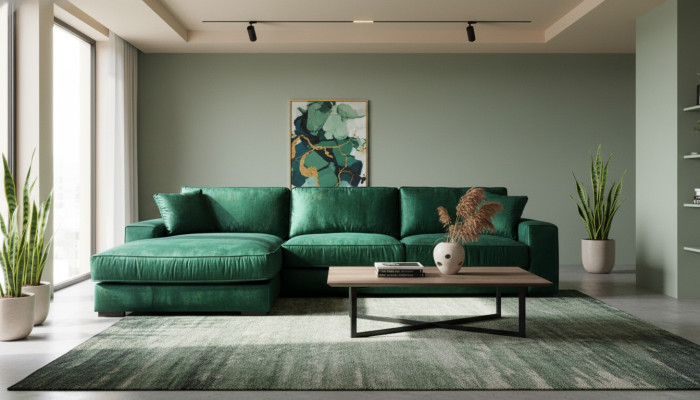 Hoekbank Bankstellen Italiaanse meubels Stoffen woonkamer Bankstellen Bekleding Bank Groen Nieuw