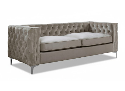 Chesterfield driezits moderne meubels textiel stof fluweel woonkamer luxe banken