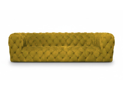 Gele Chesterfield Bank Vierzitter xxl grote bank gezellige banken zacht nieuw