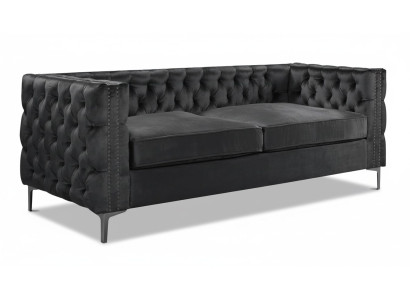 zwarte Chesterfield bank luxe fluwelen stoffen banken bankstel banken gestoffeerd nieuw