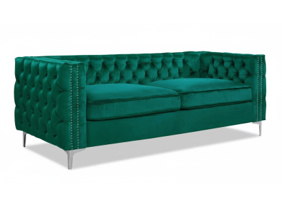 groene Chesterfield bank luxe fluwelen stof bankstel bankstel knopen bekleding nieuw