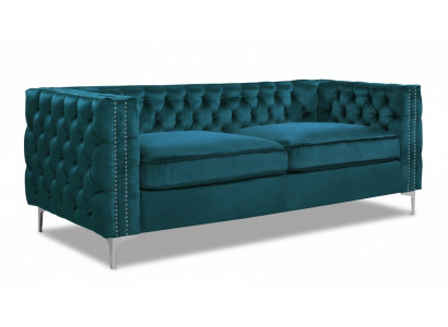 turkooizen chesterfield bank luxe fluwelen stoffen bankstellen bankstel set knopen bekleding nieuw