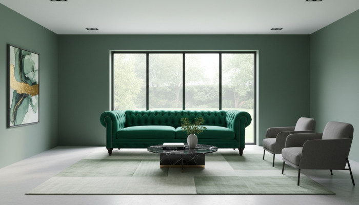 Chesterfield bank Groen Textiel Stof Banken Creatieve Meubels 3-zitter Nieuw Sofa's