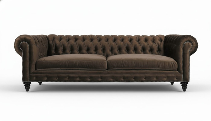 Chesterfield bruin Nieuwe Moderne Woonkamer Driezits Bank Creatieve Meubels Textiel Stof