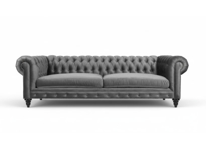 Driepersoons Chesterfield Creatieve Meubels Stof Grijs Nieuw Moderne Woonkamer