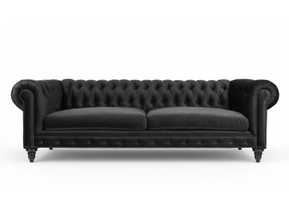 Chesterfield zwart woonkamer modern driezits creatief meubilair textiel stof