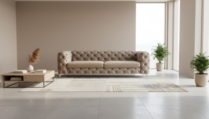 Chesterfield Sofa Driezitter Bruin Banken Meubels Textiel Woonkamer Bank Fluweel