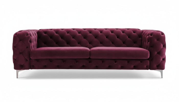 Chesterfield Sofa Driezitter Bourgondisch Creatieve Meubels Textiel Stof Woonkamer Nieuw