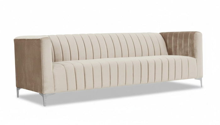 Beige driezits stoffen woonkamer designbanken gestoffeerde sofa's Textiel bank