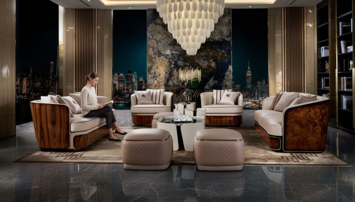 Bankstel 3-zits beige woonkamer modern design bank luxe meubels lederen bank nieuw