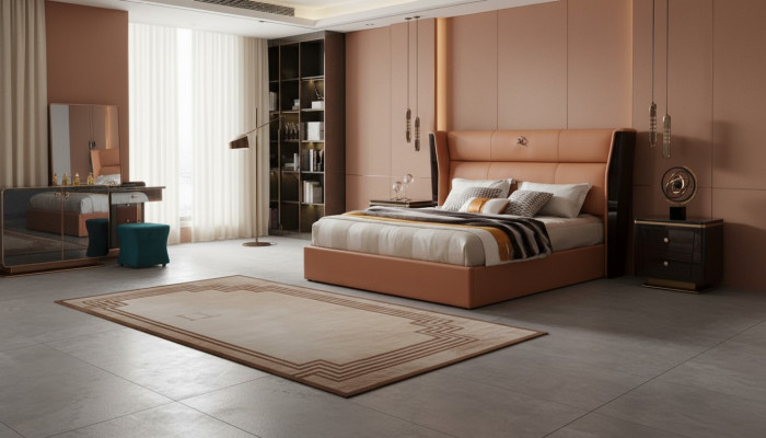 Bed Leer Oranje Slaapkamer Creatieve Moderne Ontwerp Meubels Hout Luxe Bedden