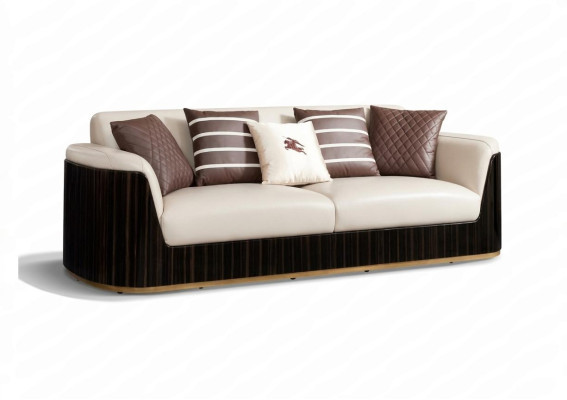 Bankstel 3-zits Beige Modern Ontwerp Bankstellen Lederen Bankstellen Nieuw Creatief