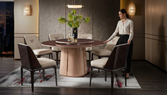 Groep luxe stoelenset Lehn design meubels Luxe eetkamer hout 4x stoelen