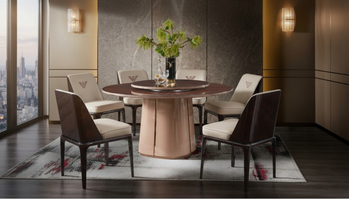 Groep luxe stoelenset Lehn design meubels Luxe eetkamer hout 4x stoelen