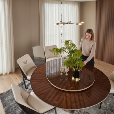 Eettafel Bruin Ronde Tafels Ontwerp Meubels Luxe Eettafel Keuken