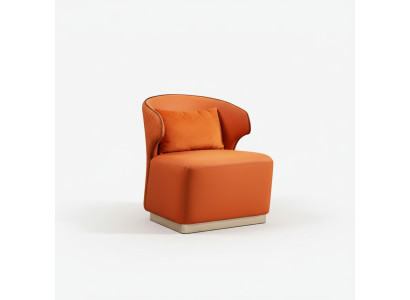 Luxe oranje stoel van textiel voor de woonkamer, nieuw creatief modern design.