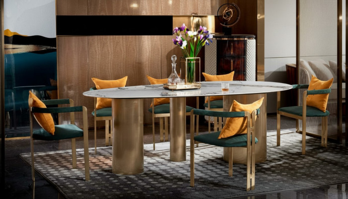 Eettafel 6 Stoelen Modern Ontwerp Meubels Luxe Eetkamer Tafel Stoel