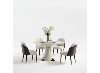 Stoel set 4x stoelen Melk leder Luxe eetkamer Nieuw Creatief ontwerp