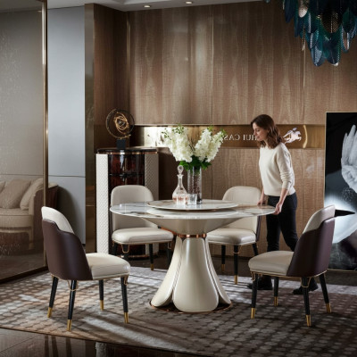 Stoel Leer Melk Hout Nieuw Creatief Modern Design Meubels Luxe Eetkamer