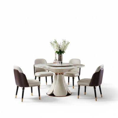 Stoel Leer Melk Hout Nieuw Creatief Modern Design Meubels Luxe Eetkamer