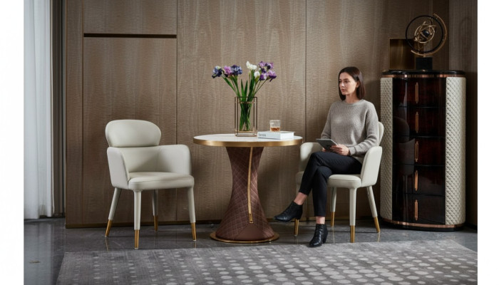 Fauteuil Leer Wit Modern Meubels Armstoel Ontwerp Meubels Luxe Roestvrij Staal