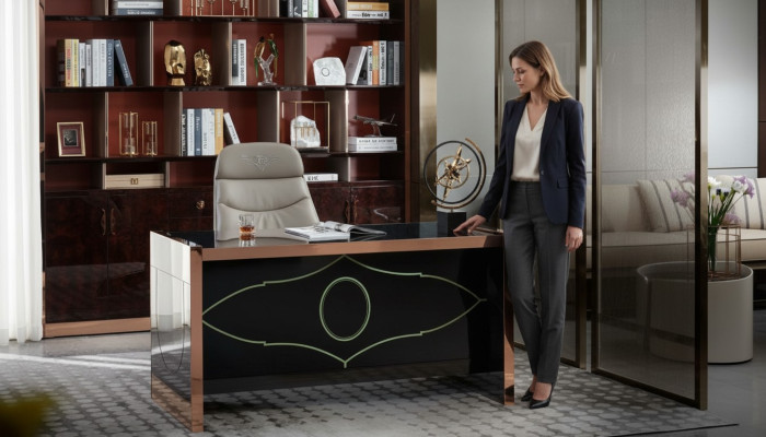Tafel Stoel Kantoor Schrijftafel Zwart Kantoor Inrichting Meubels Luxe 2 stuks