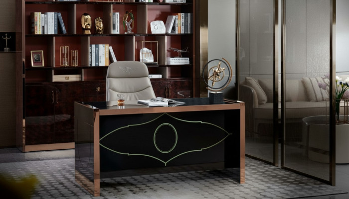 Tafel Stoel Kantoor Schrijftafel Zwart Kantoor Inrichting Meubels Luxe 2 stuks