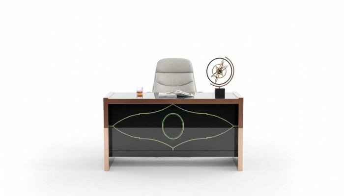 Tafel Stoel Kantoor Schrijftafel Zwart Kantoor Inrichting Meubels Luxe 2 stuks