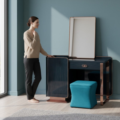 Kaptafel Kruk Hout Textiel Slaapkamer Creatief Modern Ontwerp Meubels Luxe