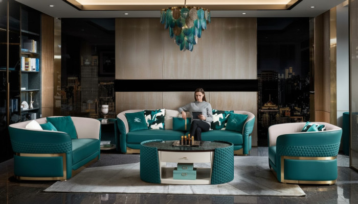 Sofagarnituur Chesterfield gestoffeerde bank bankstel 3+1 set leer textiel stof