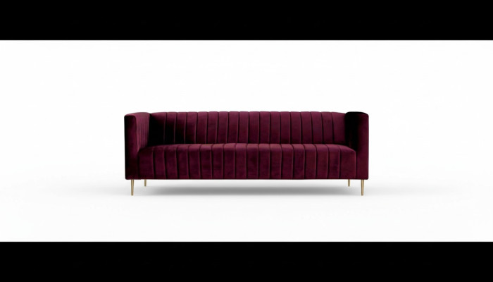 Burgundische Sofa Driezitter Stof Woonkamer Design Banken Stoffering Modern Bordeaux