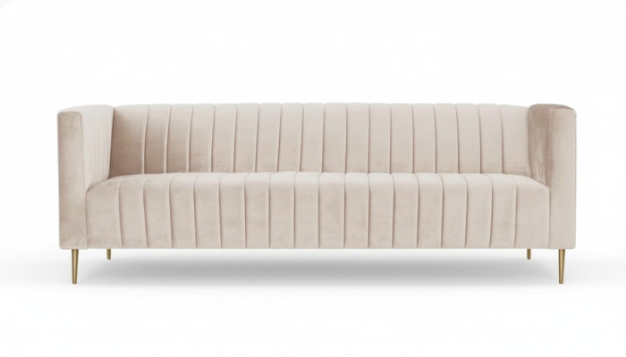 Beige driezitsbank stoffen bekleding woonkamerontwerp banken sofa's nieuw modern.