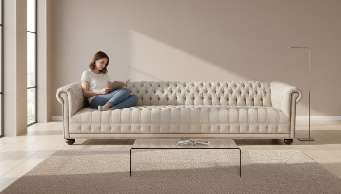Crème Chesterfield woonkamer vierzits design banken sofa meubelstoffen sofa's