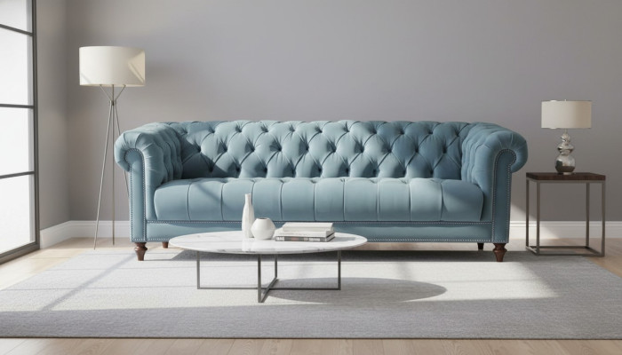 Chesterfield Turkoois Design Bank Bekleed Bankstel Nieuw Driezits Stof Woonkamer Chesterfield Turquoise Design Bank Gestoffeerde Bank Nieuw Driezit Stof Woonkamer