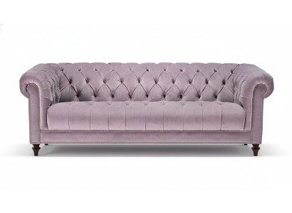 Paarse driezits stoffen Chesterfield-designbanken gestoffeerde banken origineel fluweel