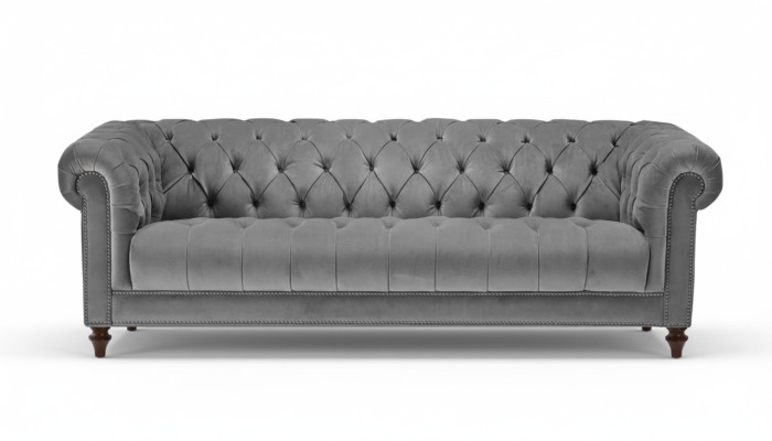 Drieseater Grijs Stof Woonkamer Design Banken Gestoffeerde Bank Bankstellen Chesterfield