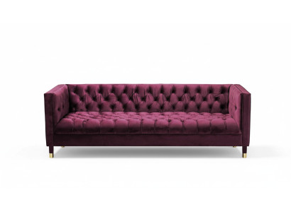 Bourgondische driezitter stoffen woonkamer design banken gestoffeerde bank Chesterfield nieuw.