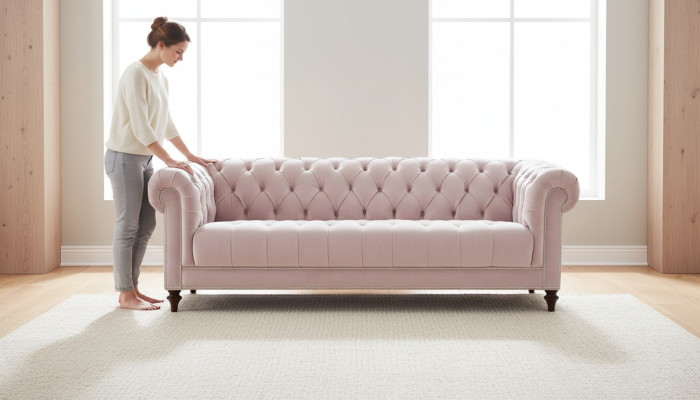 Chesterfield Oudroze Nieuw Driepersoons Stoffen Design Bankstellen Gestoffeerde Bank Banken