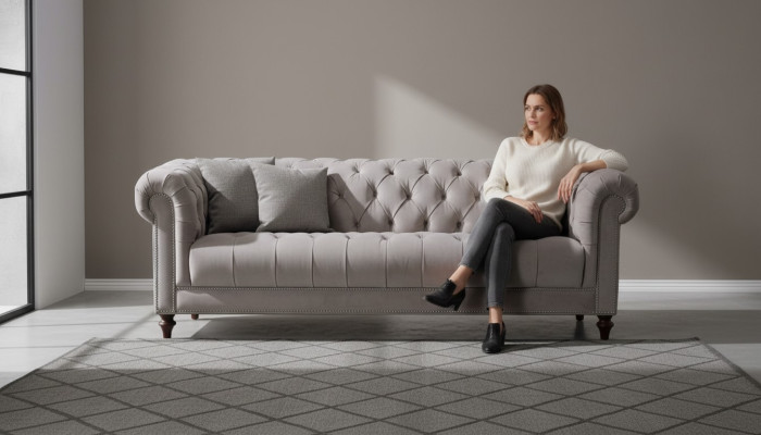 Braun driezits stof woonkamer design banken gestoffeerde sofa's XXL groot nieuw