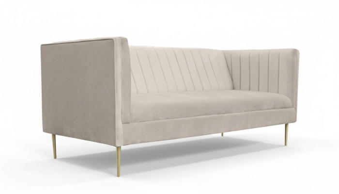 Italiaanse meubels driezits modern design banken sofa textiel stof fluweel beige