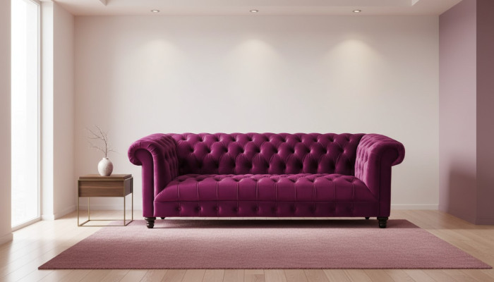 Roze driezits stoffen Chesterfield-design banken bekledingssofa's, origineel nieuw.