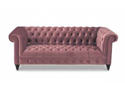 Fuchsia fluwelen bank Luxe Chesterfield-meubels Bank met knopen Driezits
