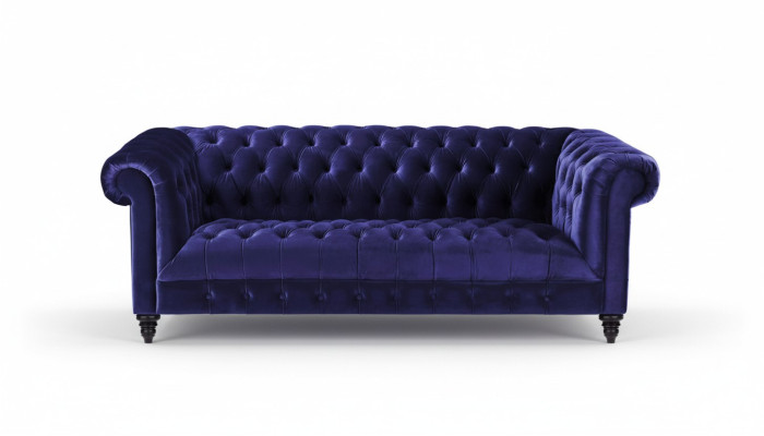Chesterfield Purple Velvet Bank Luxe gestoffeerd meubelbank met knopen Driezitsbank