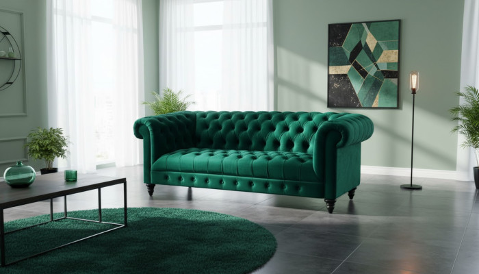 Chesterfield Turkoois Bank Luxe Beklede Meubels Bank met Knopen Driezitter Fluweel Chesterfield Turkoois Bank Luxe Beklede Meubels Bank met Knopen Driezitter Fluweel