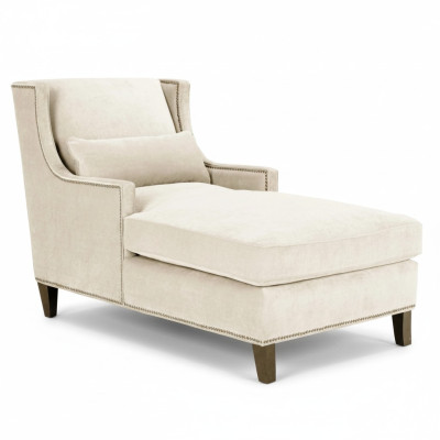 Chaiselongue ligmeubel ottomaan woonkamer design sofa beige stof ligbed