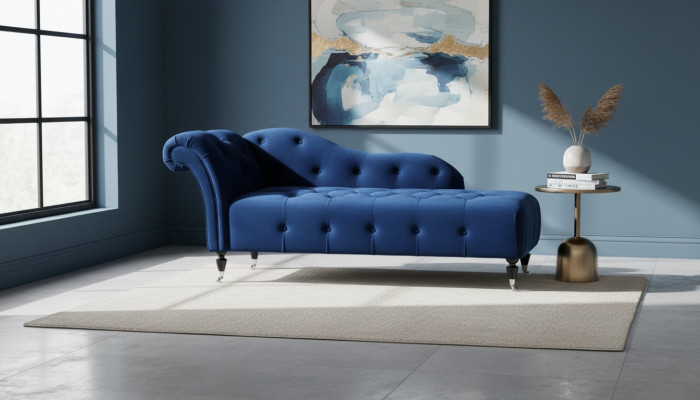 Elegante ligstoel Chesterfield ligstoelen met knopen fluweelse ligstoel chaise longue