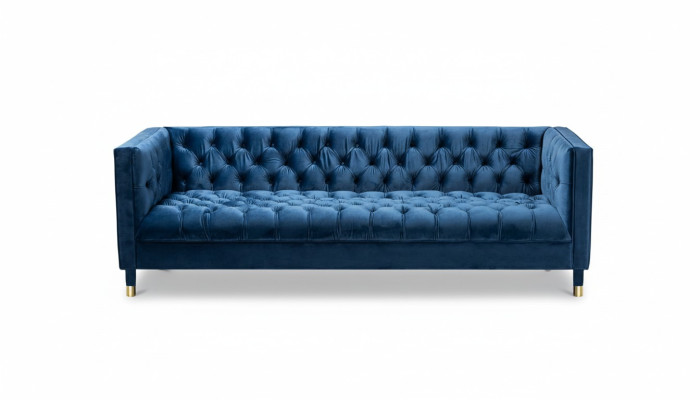 Blauwe Chesterfield Textiel Modern Design Stof Creatief Meubilair Nieuwe Woonkamerbank.