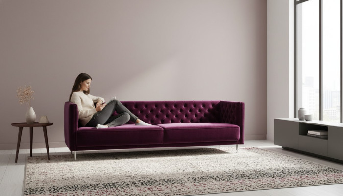 Violet Chesterfield Woonkamer Modern Design Bank Italiaanse Stijl Meubels Meubels
